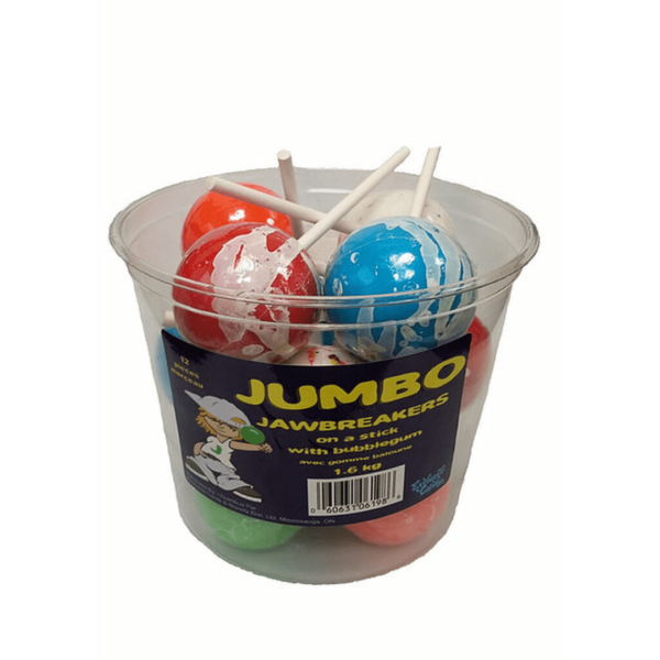 Exclusive Brands Jumbo Jawbreakers On A Stick With Bubble Gum-min