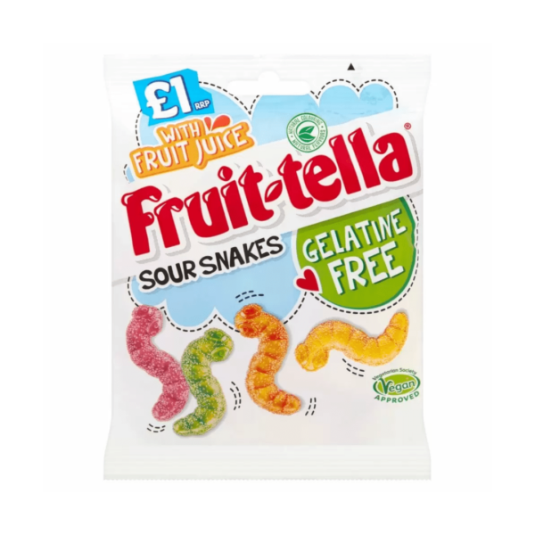 Fruit-tella Sour Snakes Gelatin Free-min