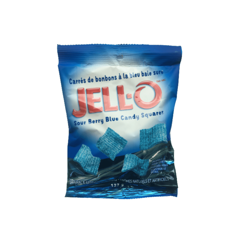 Kraft Jello Sour Berry Blue Candy Squares 12x127g Pacific Candy Wholesale