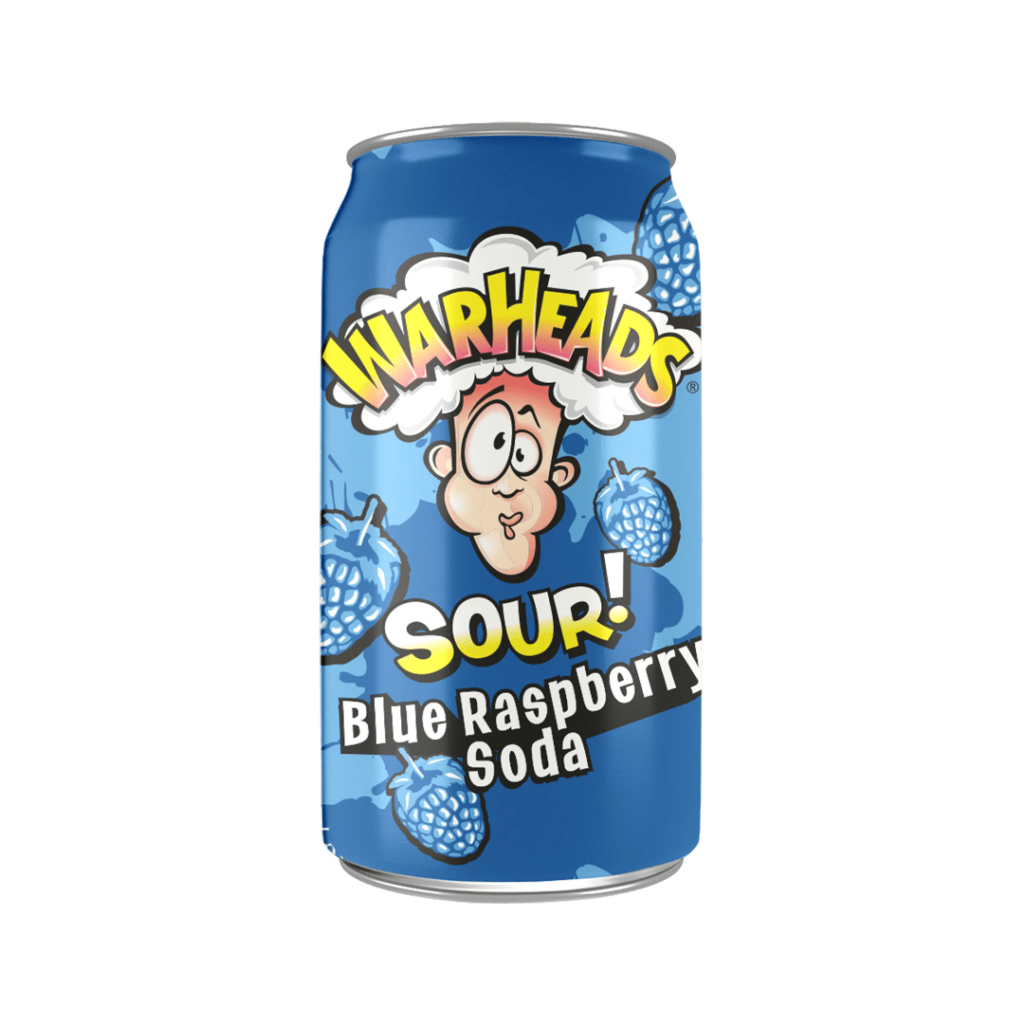 Warheads Sour Soda Blue Raspberry 12x12oz Pacific Candy Wholesale