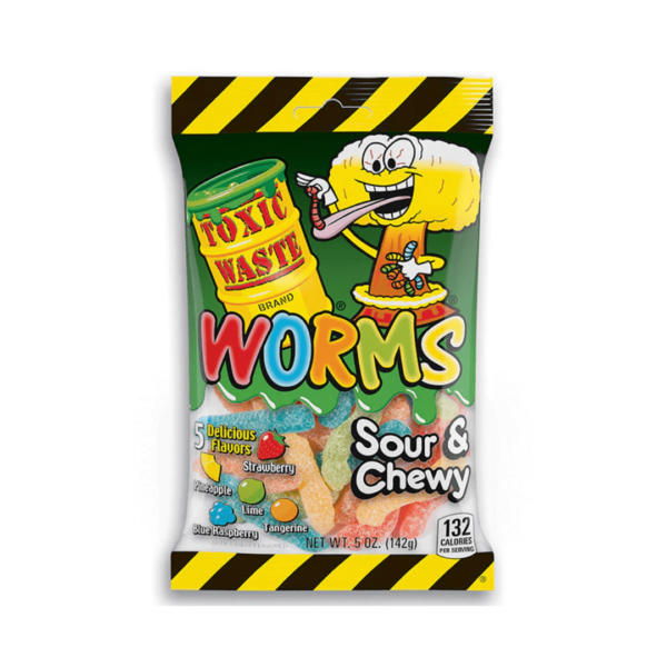 Toxic Waste Sour & Chewy Worms Assorted-min