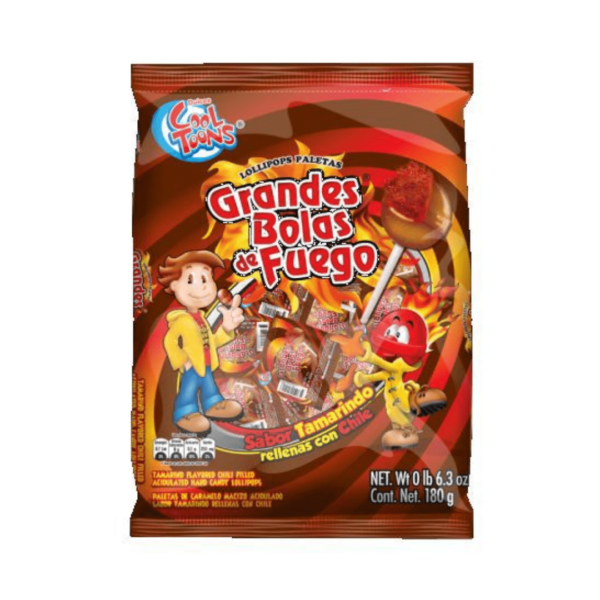 Cool Toons Bolas De Fuego Tamarindo Lollipop 40-min