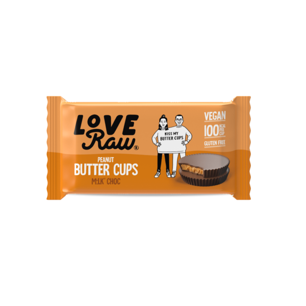 Love Raw Vegan Peanut Butter Cups Milk Chocolate British 18x34g-min