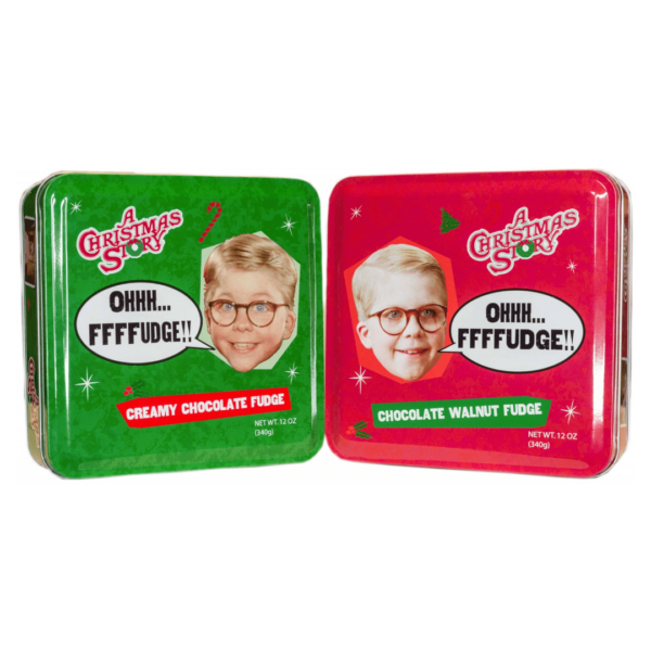 McJak Candy A Christmas Story Assorted Chocolate Walnut & Creamy Chocolate Fudge Tins Christmas 12x12oz-min