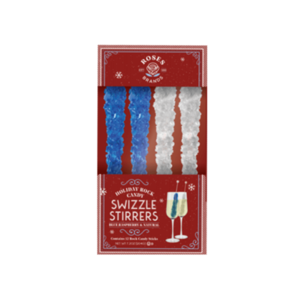 Richardson Holiday Rock Candy Swizzle Stirrers Raspberry & Natural Christmas 3x7.2oz-min