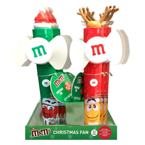 CandyRific M&M Fan With Chocolate Christmas 18x0.46oz-min