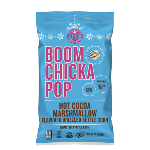 Conagra Angie’s Boom Chicka Pop Hot Cocoa Marshmallow Flavored Drizzled Kettle Corn 12x4.5oz-min