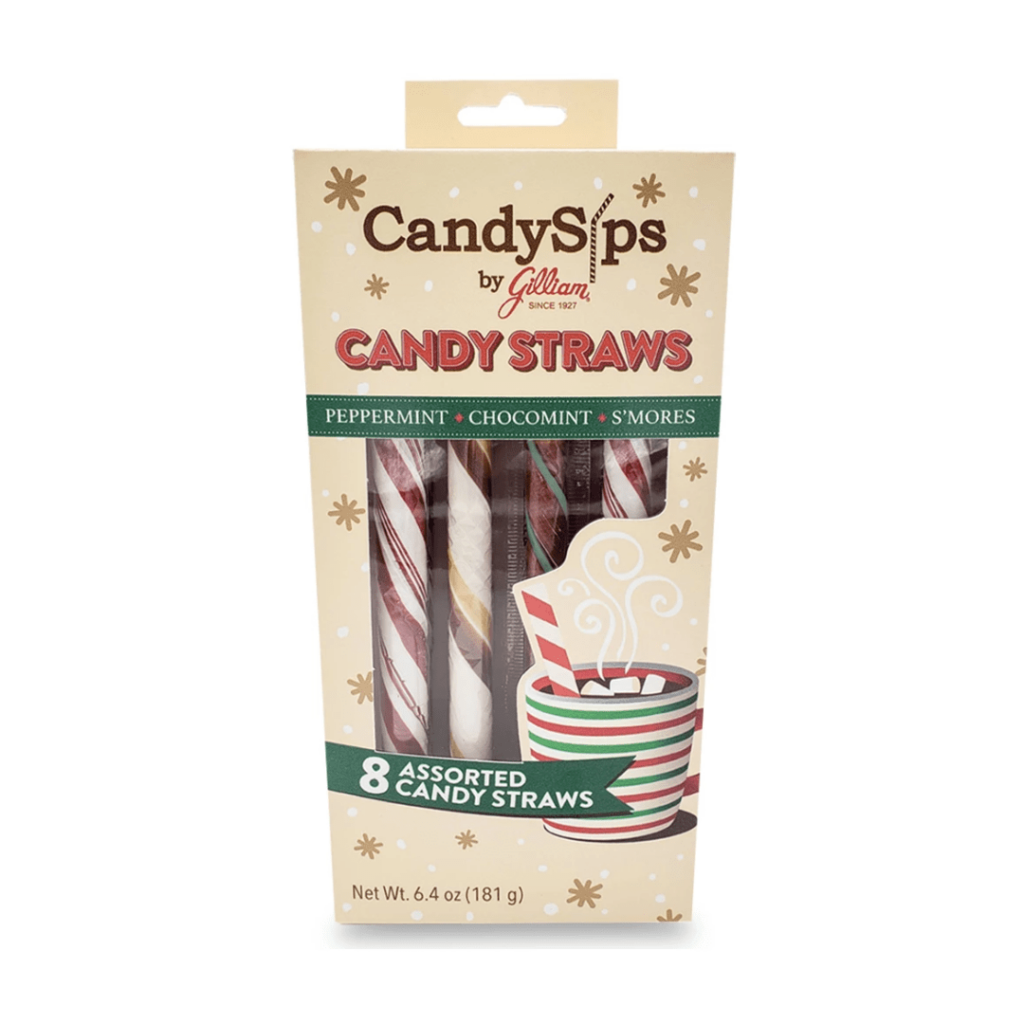 Quality Candy Company Gilliam Candy Sips Holiday Straws Assorted