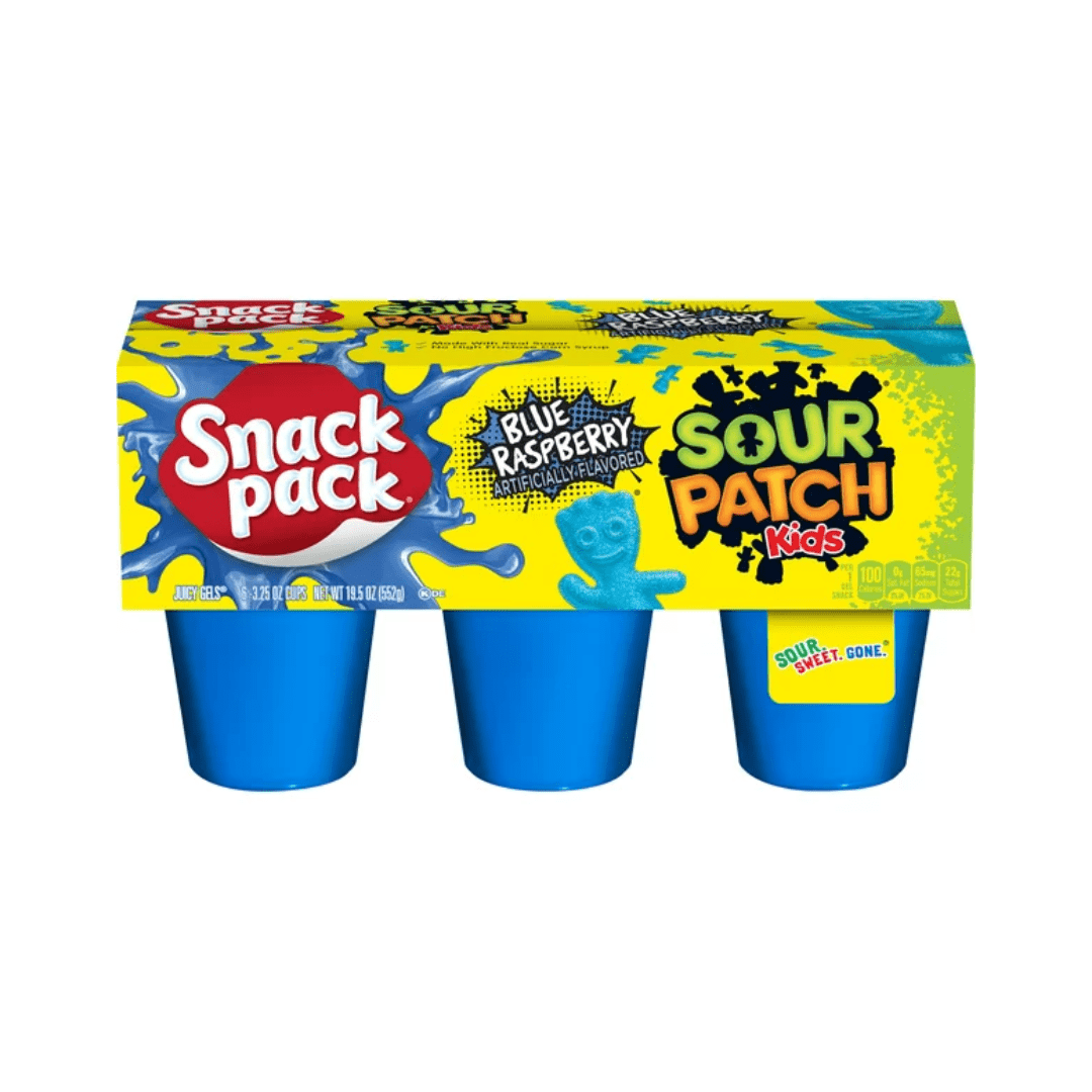 Sour Patch Kids Gelatin Blue Raspberry Six Pack 8x19.5oz Pacific