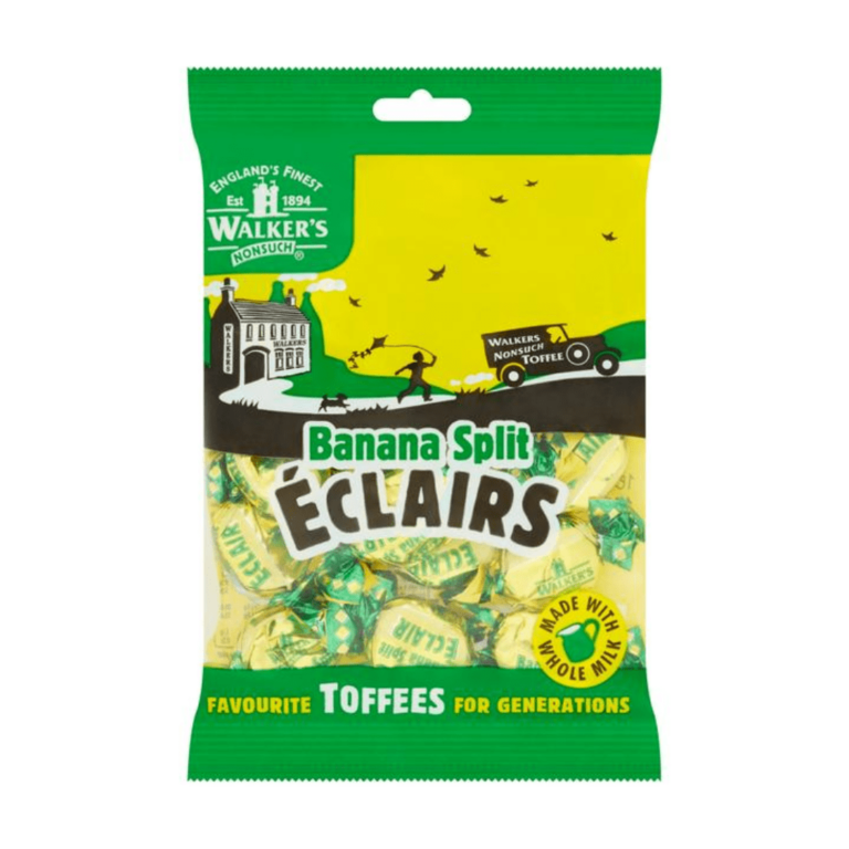 Walkers Toffee Banana Split Eclairs British 12x150g Pacific Candy