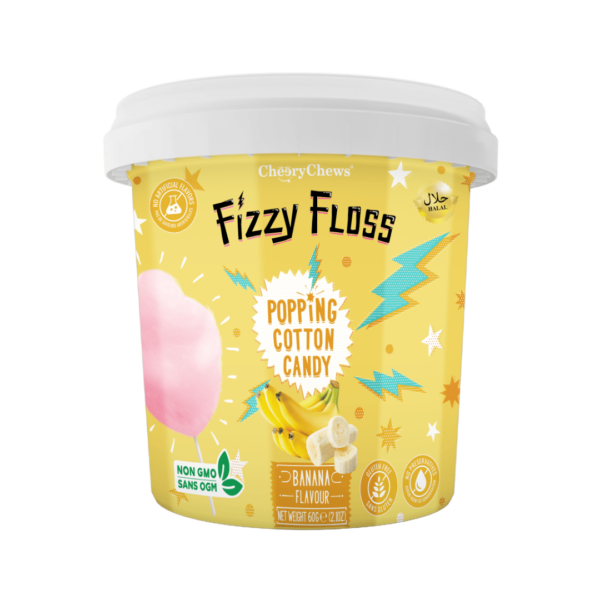 Fizzy Floss Popping Cotton Candy Banana 18x60g-min