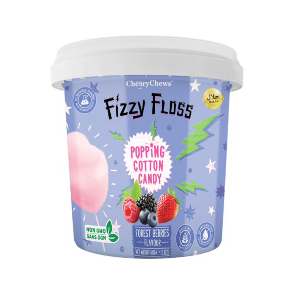 Fizzy Floss Popping Cotton Candy Forest Berries 18x60g-min