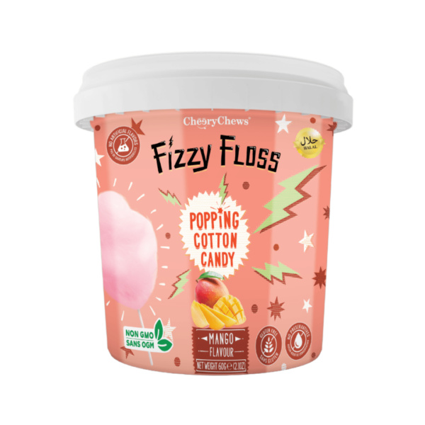 Fizzy Floss Popping Cotton Candy Mango 18x60g-min