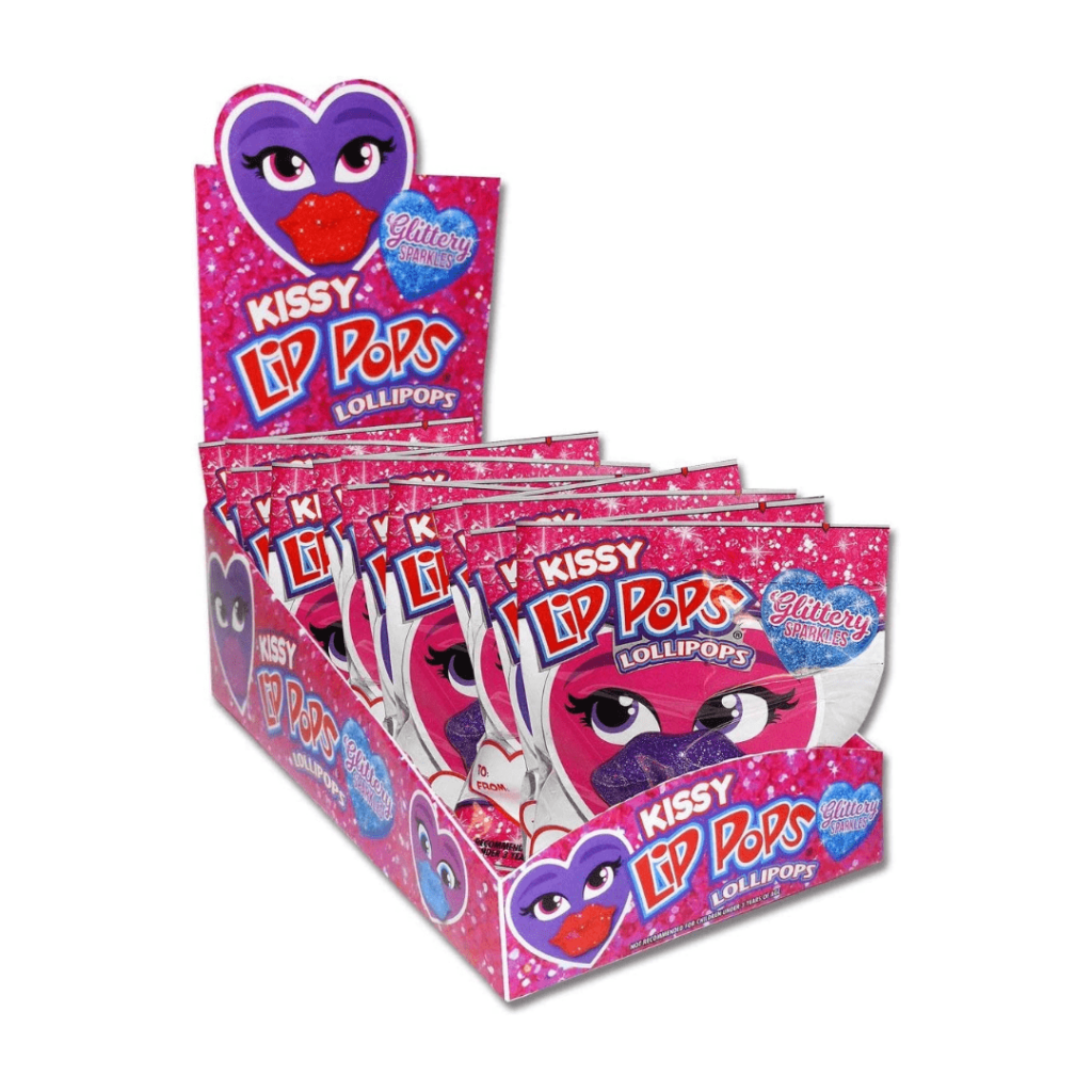 Flix Glitter Kissy Lip Pops Valentine 24x0.8oz Pacific Candy Wholesale