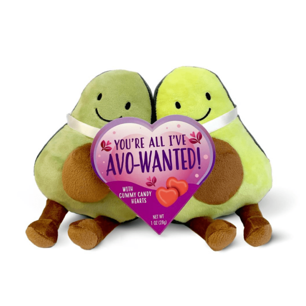 Frankford Avocado Date Night Plush With Gummy Valentine 4x1oz-min