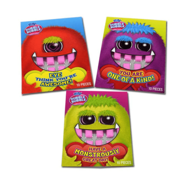 Dubble Bubble Monster Bubble Gum Teeth Card Assorted Valentine 24-min