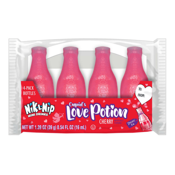 Nik-L-Nip Cupid's Love Potion Cherry Wax Bottles Valentine 18x1.39oz-min