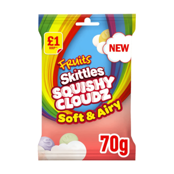 Skittles Squishy Cloudz Fruits Price Marked British 12x70g-min