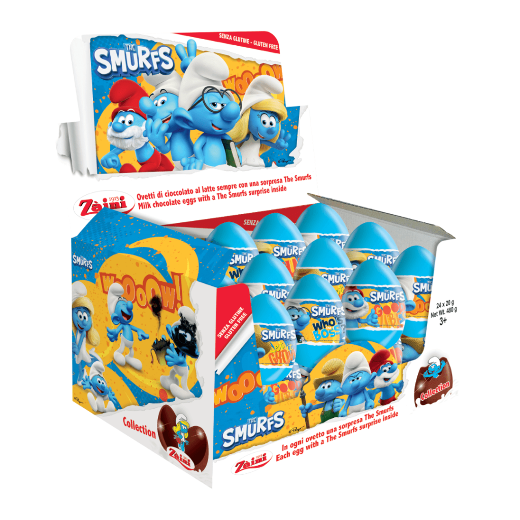 Zaini Smurfs Chocolate Surprise Egg 24x20g Pacific Candy Wholesale