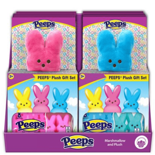 Frankford Peeps Plush Bunny House Blue & Pink Assorted Easter 6x1.5oz-min