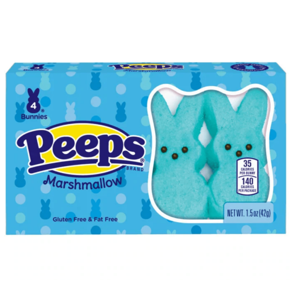 Just Born Peeps Marshmallow Bunnies Blue Four Pack Easter 24x1.5oz-min