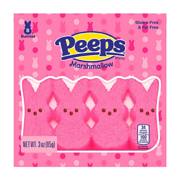 Just Born Peeps Marshmallow Bunnies Pink Eight Pack Easter 40x3oz-min