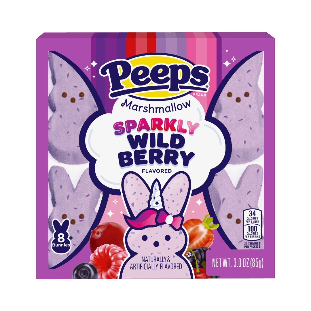 Just Born Peeps Marshmallow Bunnies Sparkly Wild Berry Eight Pack