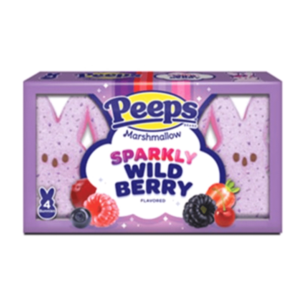 Just Born Peeps Marshmallow Bunnies Sparkly Wild Berry Four Pack Easter 24x1.5oz-min