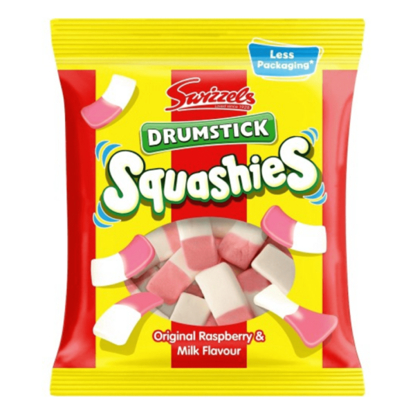 Swizzels Drumstick Squashies Original Raspberry & Milk British 10x160g-min