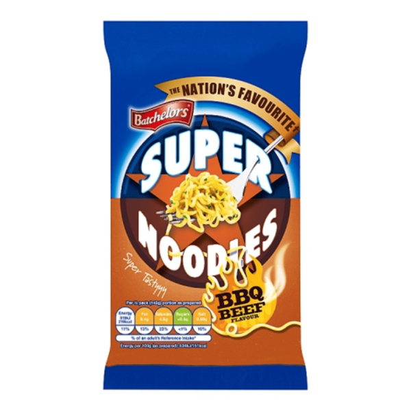 Batchelors Super Noodles BBQ Beef British 8x100g-min