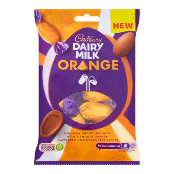 Cadbury Dairy Milk Orange Mini Filled Eggs Easter British 16x72g-min