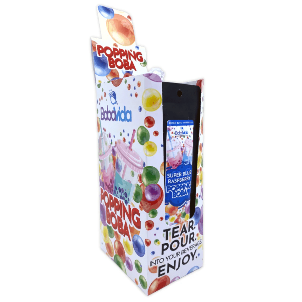 Popping Boba Single Serve Super Blue Raspberry 10x3oz Pacific Candy