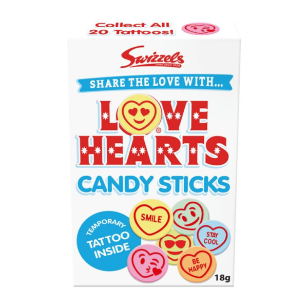 Swizzels Love Hearts Candy Sticks British 36x18g-min