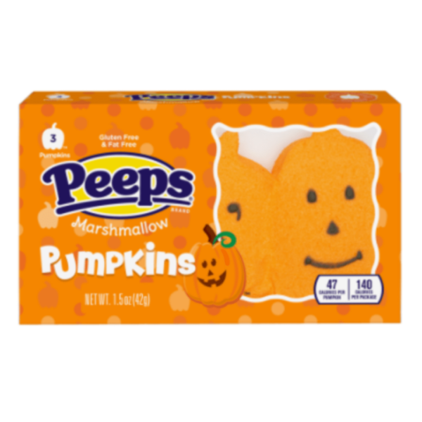 Just Born Peeps Marshmallow Pumpkins Three Pack Halloween 24x1.5oz-min
