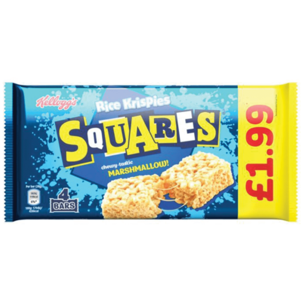Kellogg's Rice Krispies Squares Four Pack Price Marked British 11x36g-min
