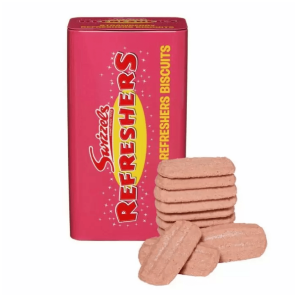 Swizzels Refreshers Biscuit Gift Tin Strawberry British 130g-min