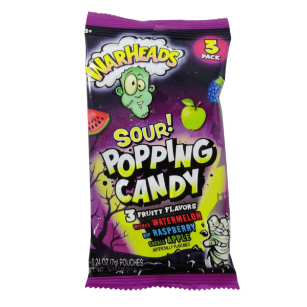 Warheads Sour Popping Candy Three Pack Halloween 12x0.74oz-min