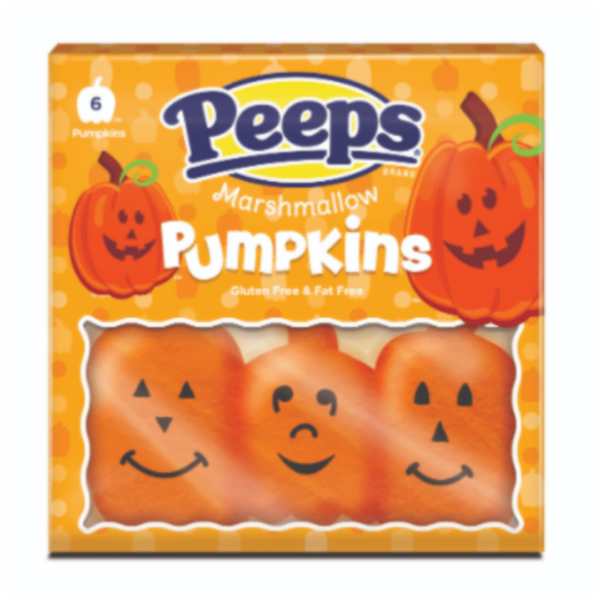 Just Born Peeps Marshmallow Pumpkins Six Pack Halloween 12x3oz-min