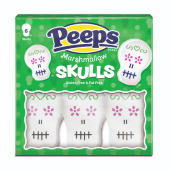 Just Born Peeps Marshmallow Skulls Six Pack Halloween 12x3oz-min