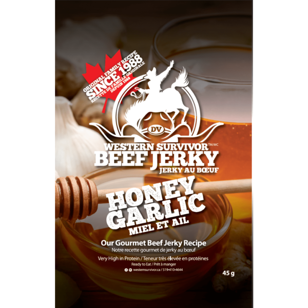 Western Survivor Beef Jerky Honey Garlic 12x45g-min