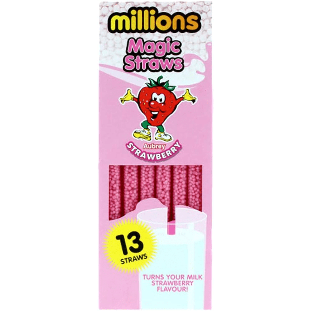 Millions Magic Straws Strawberry Thirteen Pack British 24 Pacific