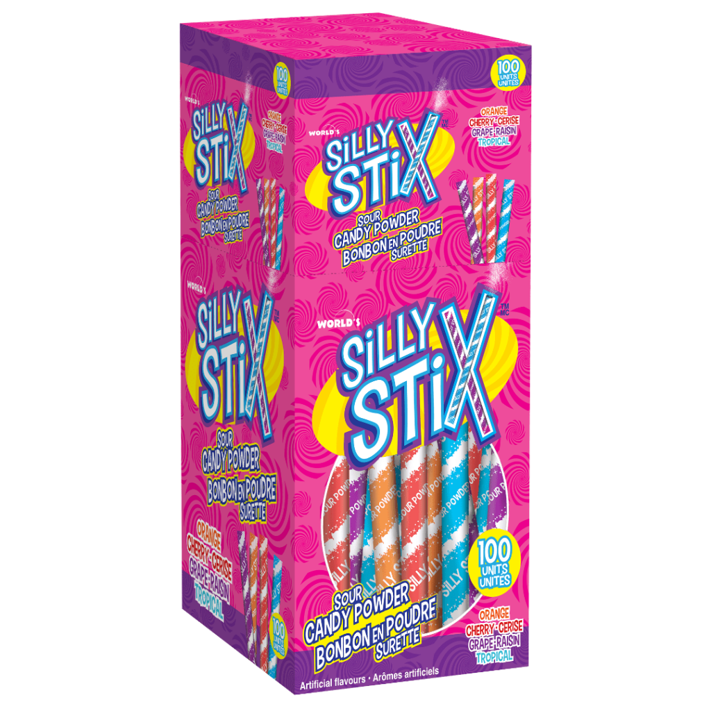 World's Silly Stix Sour Filled Straws 100 Pacific Candy Wholesale