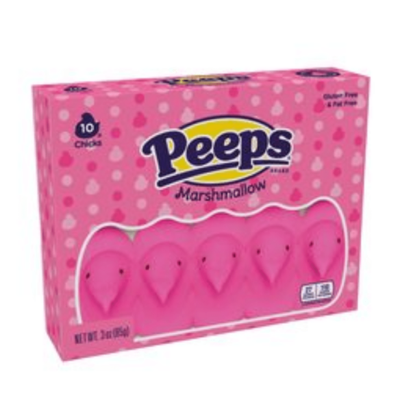 Just Born Peeps Marshmallow Chicks Pink Ten Pack Easter 36x3oz-min