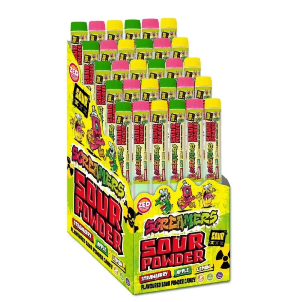 Zed Candy Screamers Sour Powder Tubes British 30x15g Pacific Candy