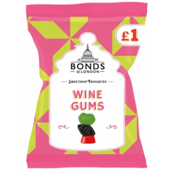 Bonds Wine Gums Price Marked British 12x130g