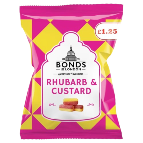 Bonds Rhubarb & Custard Price Marked British 12x130g