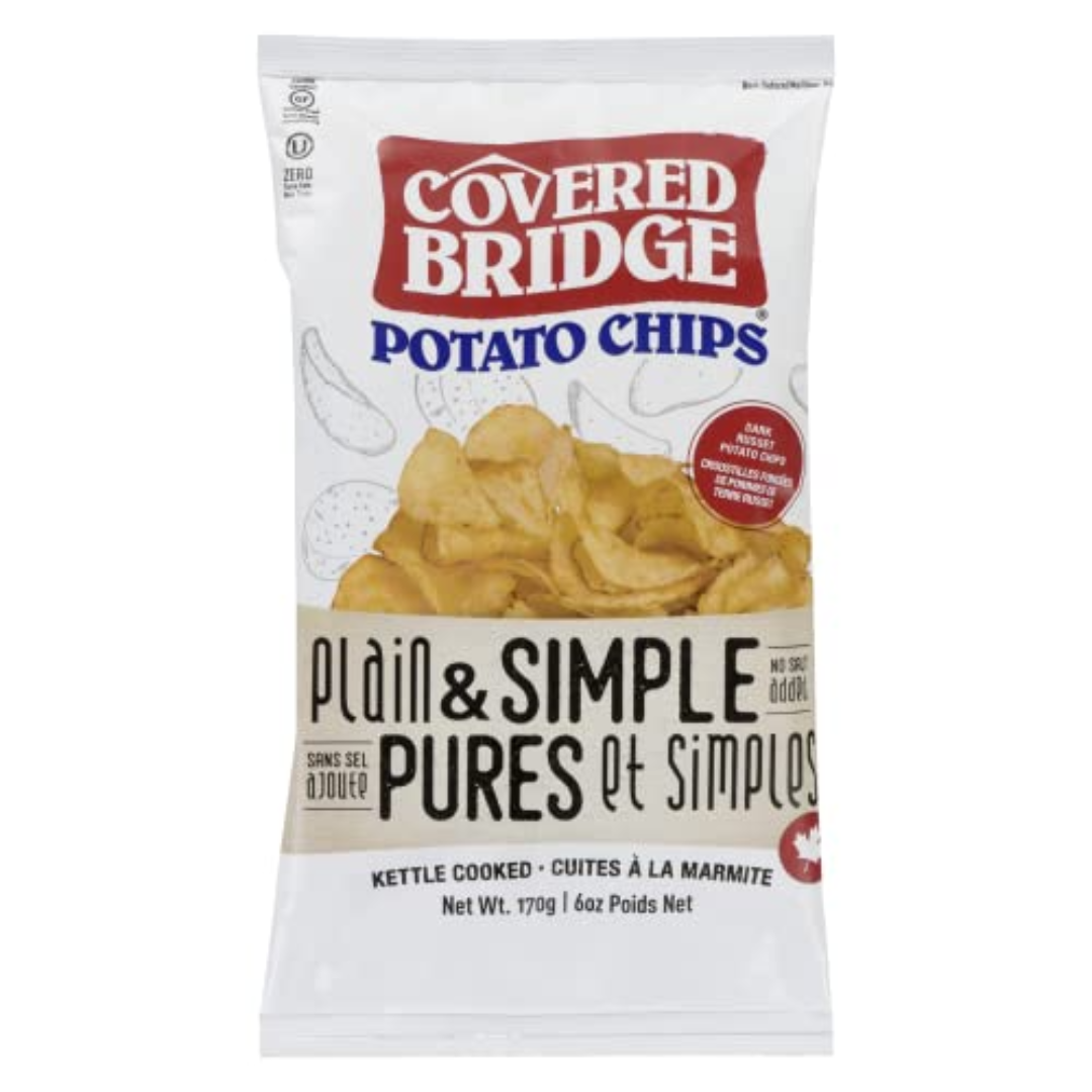 Covered Bridge Potato Chips Plain and Simple 12x170g Covered Bridge Potato Chips Plain and Simple 12x170g