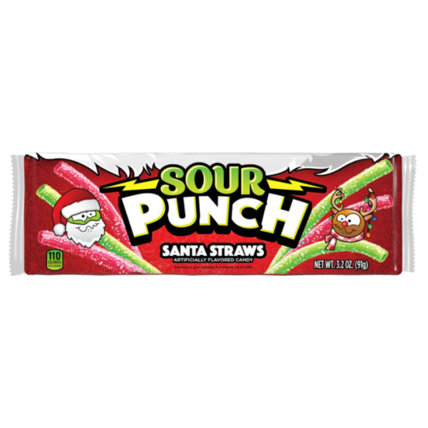Sour Punch Santa Straws Christmas 12x3.2oz
