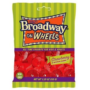 Gerrit J Verburg Co. Broadway on Wheels Strawberry Licorice Wheels 12x150g