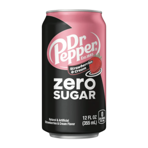 Dr. Pepper Strawberries & Cream Zero Sugar 12x355ml (Best Before August 15 2026)